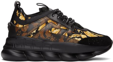 versus versace sneaker high black gold|authentic versace chain reaction sneakers.